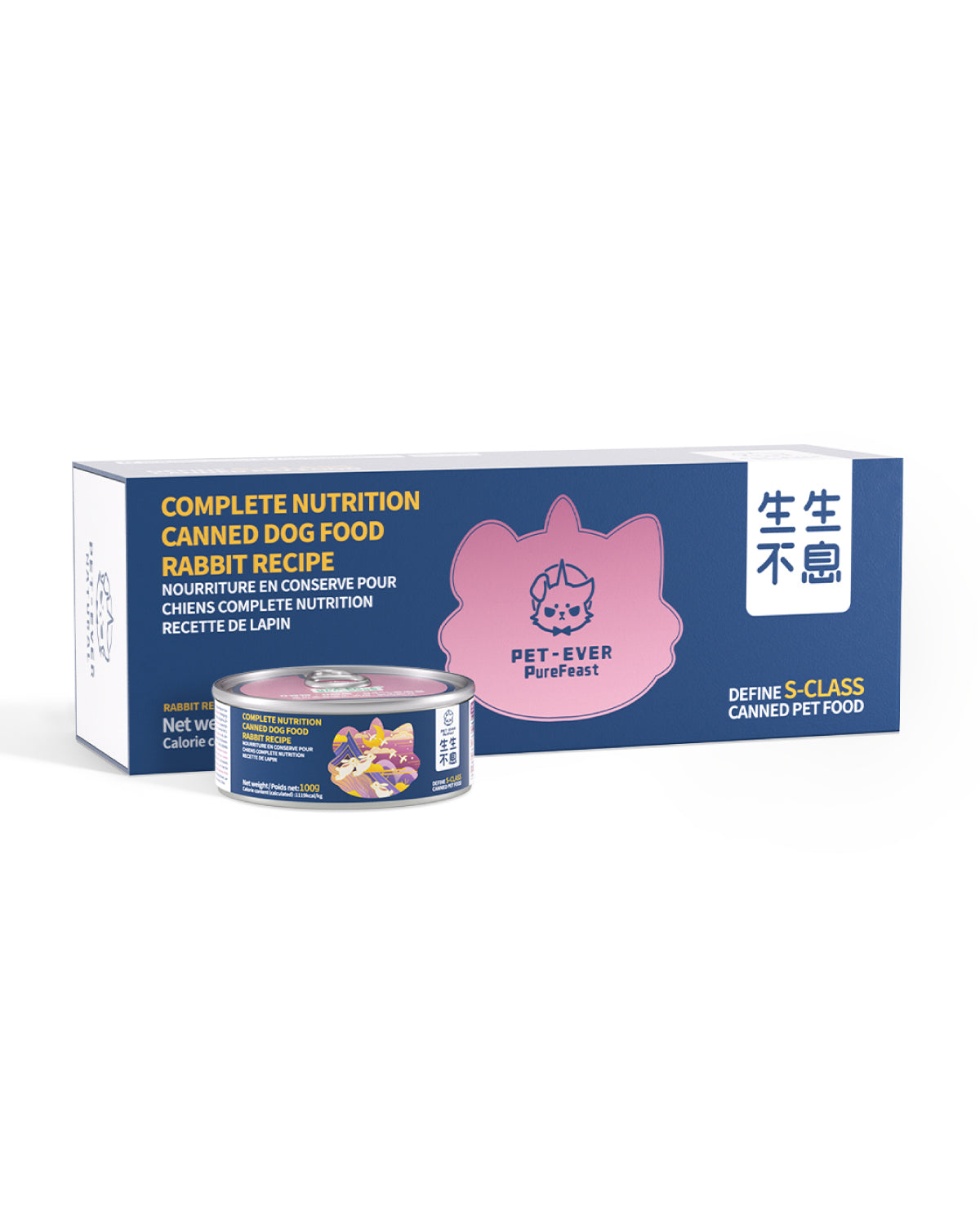 Nourriture humide pour chiens PET-EVER PureFeast, 94 % d'origine animale, sans céréales ni BPA, boîtes de 92 g (paquet de 6)