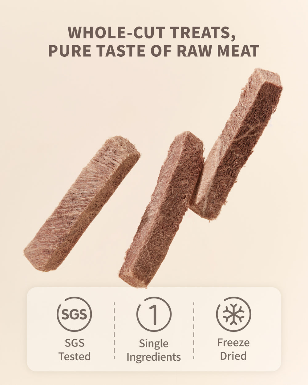 Friandises crues lyophilisées PET-EVER pour chats et chiens, ingrédient unique, hypoallergéniques, élevées dans le respect du bien-être animal, fabriquées en usine, cous de poulet et cœurs de porc lyophilisés