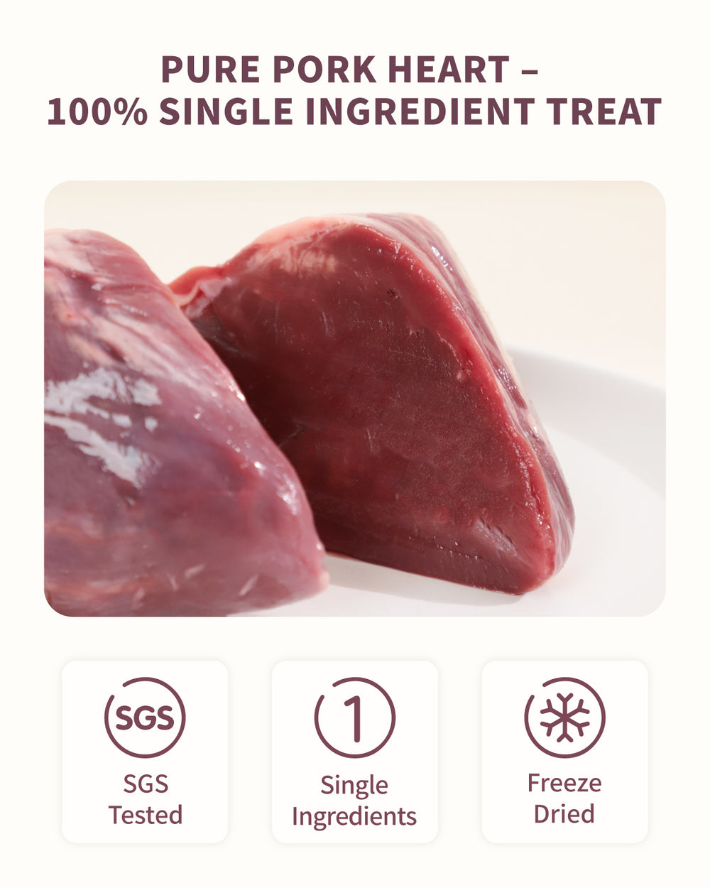 PET-EVER Cœurs de porc lyophilisés crus pour chats et friandises