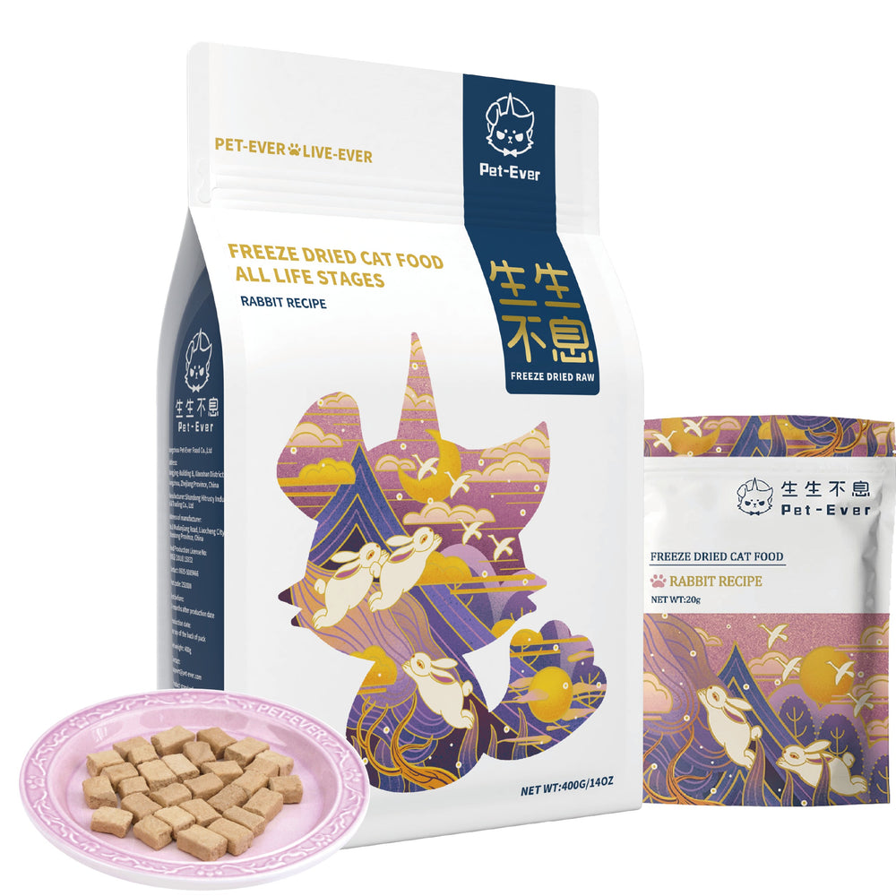 PET-EVER Freeze Dried Raw Cat Food Rabbit Recipe