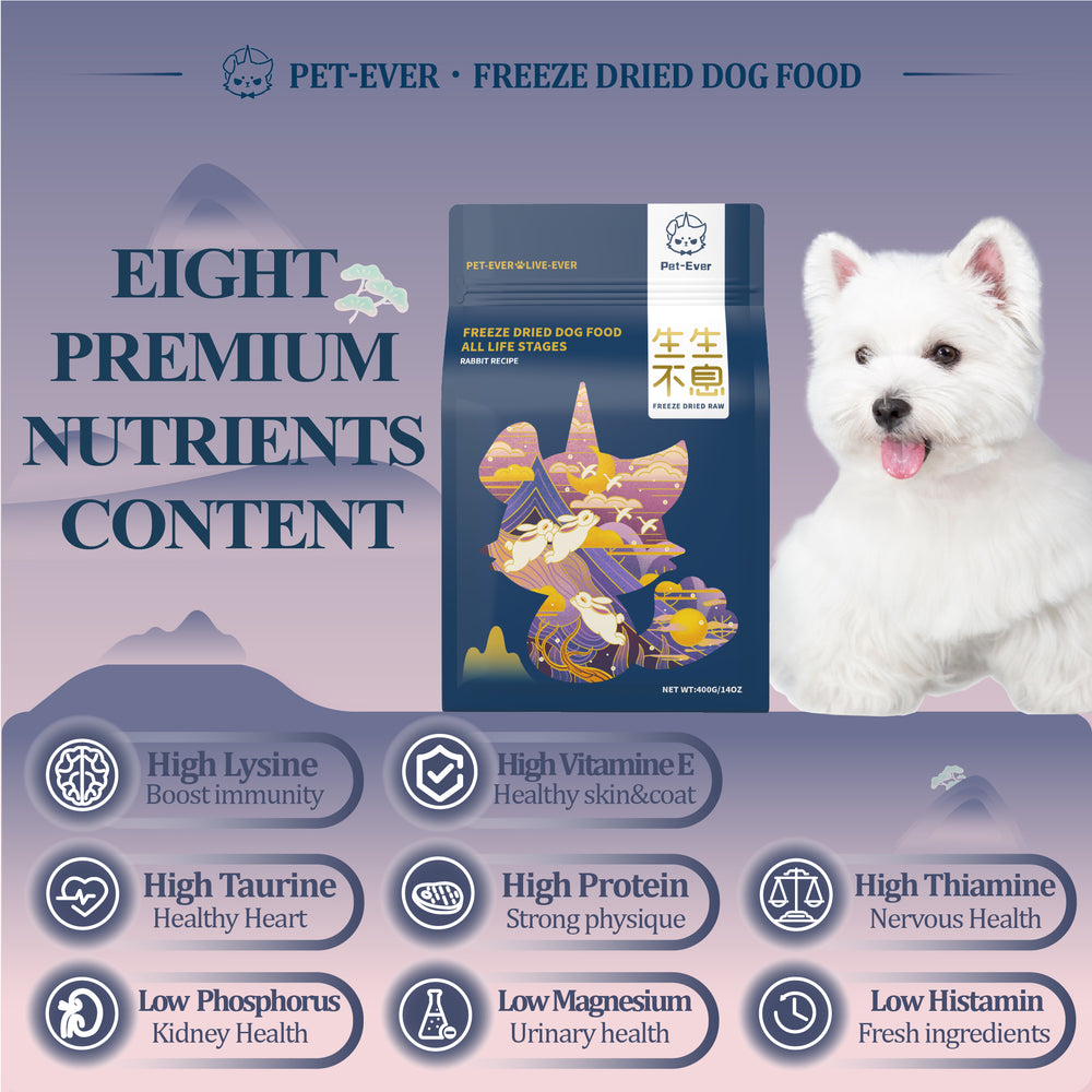 PET-EVER Freeze Dried Raw Dog Food Rabbit Recipe