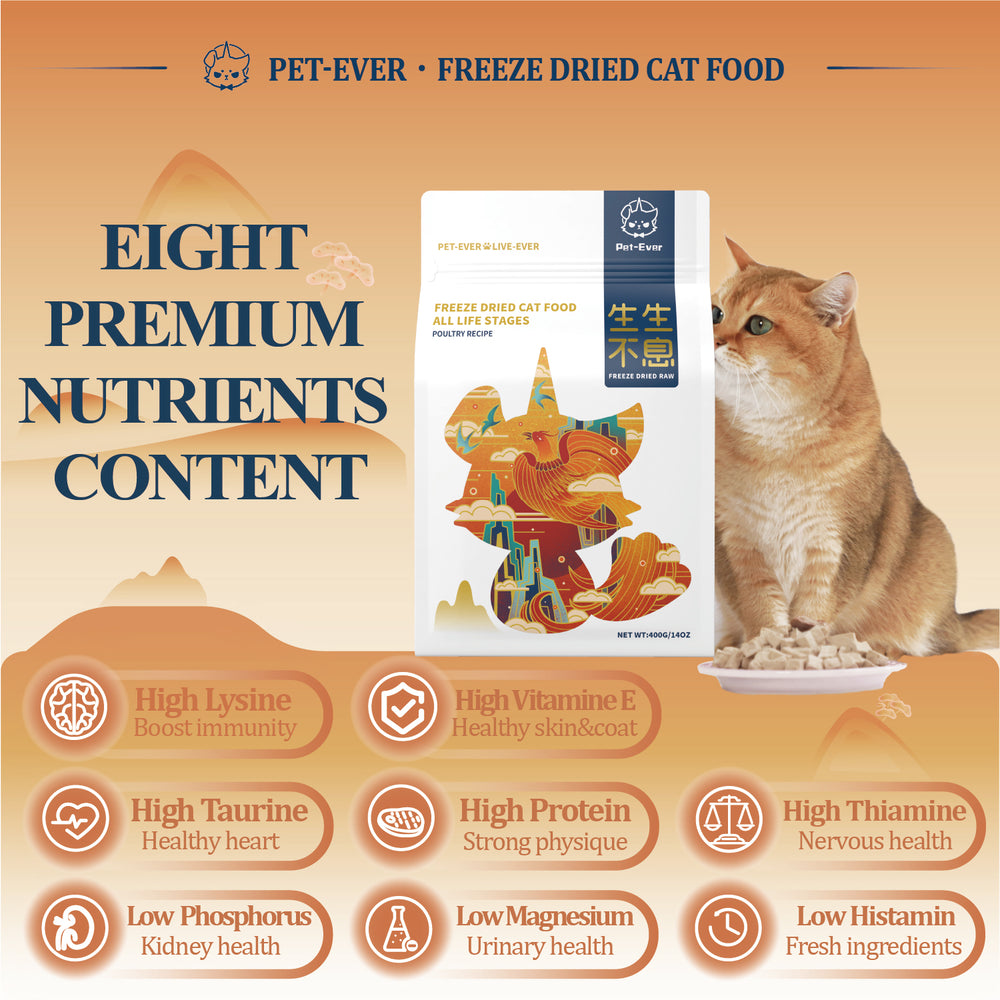 PET-EVER Freeze Dried Raw Cat Food Poultry Recipe