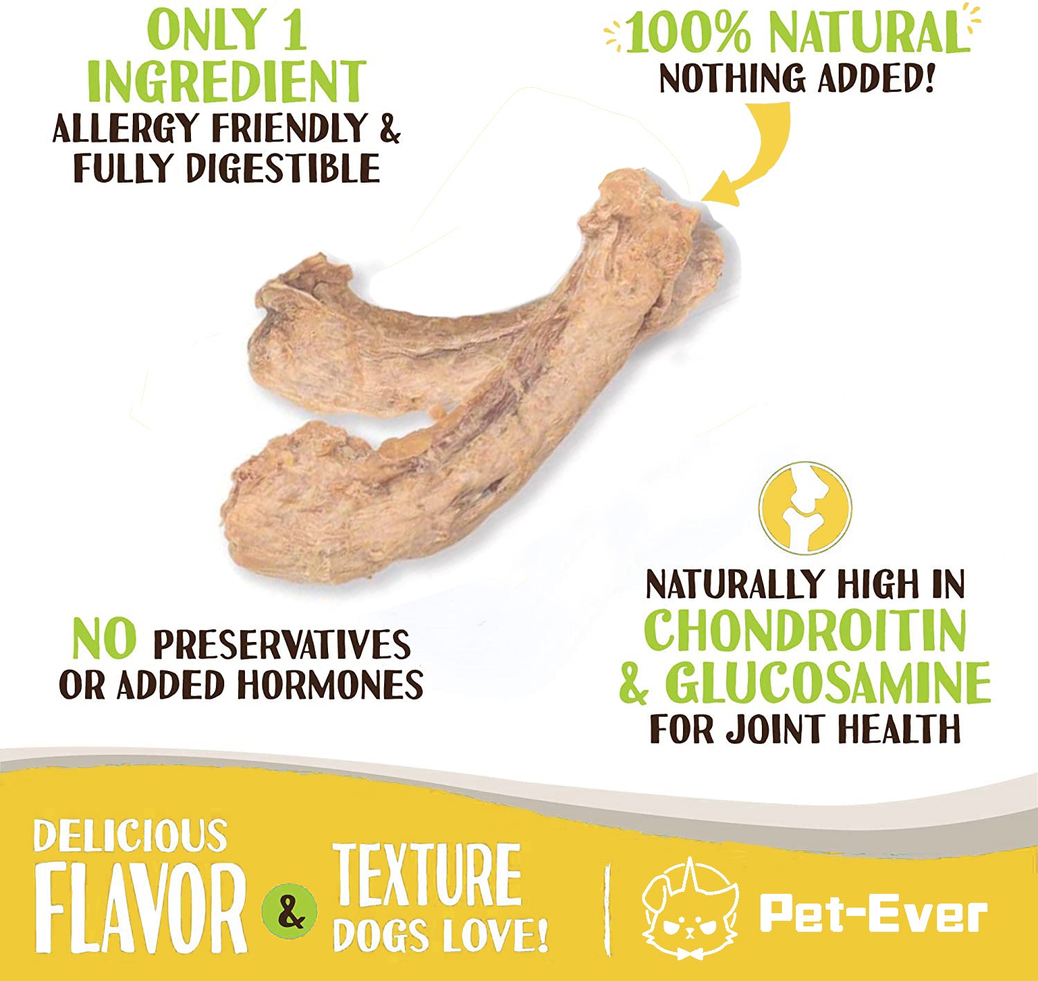 PET-EVER Freeze Dried Raw Cat & Dog Treats Freeze Dried Chicken Necks